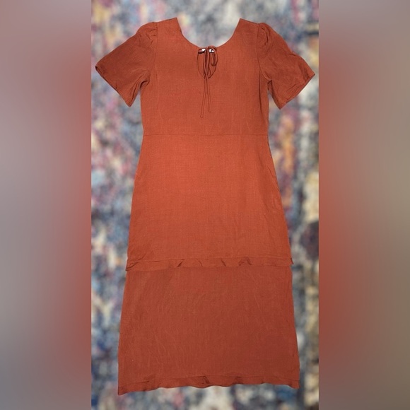 NEW VETTA Capsule The House Dress Haven in Terracotta Sustainable Boho Women’s S - Picture 6 of 15